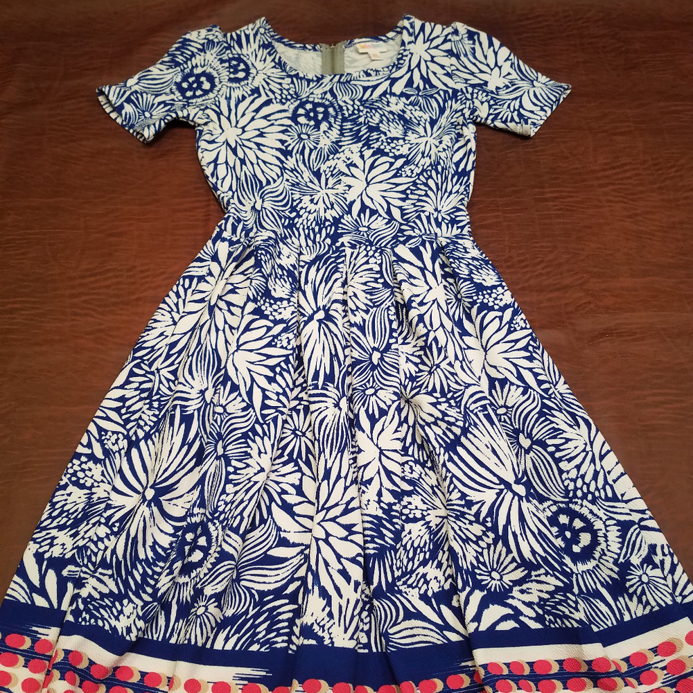 Blue/White Flower Dipped Dress
